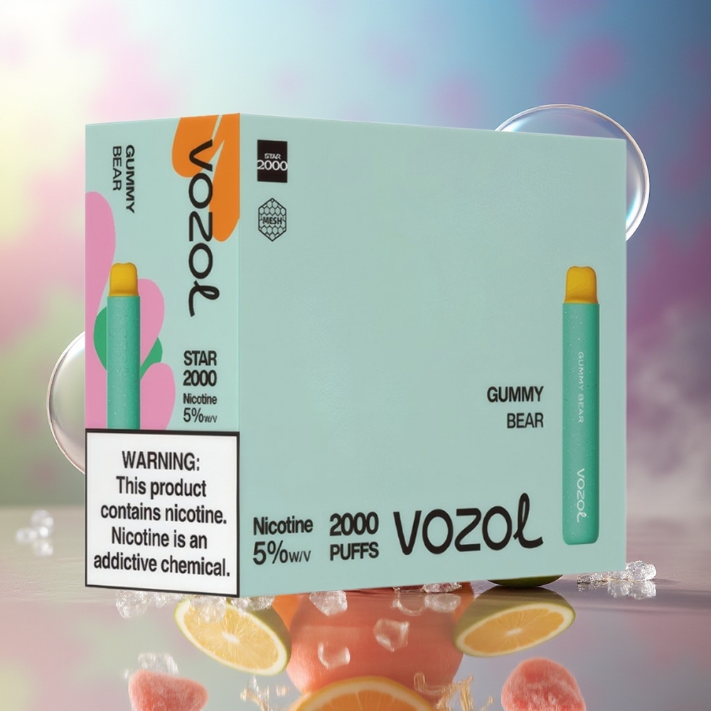 VOZOL STAR 2000 Engros Danmark 2000 Puffs Vingummibjørn Engangsdamp