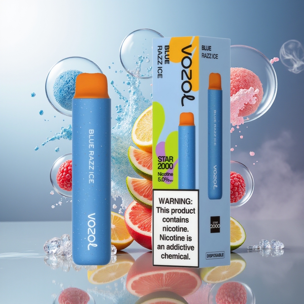 VOZOL STAR 2000 Engros Danmark Engangsdamp Blå Hindbær Is 800mAh