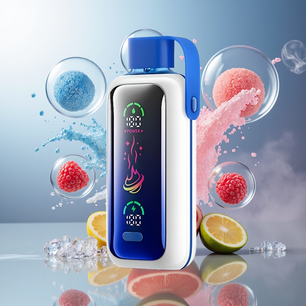 VOZOL Star 20000 Puffs Dual Mesh Blå Hindbær Is Engros Danmark