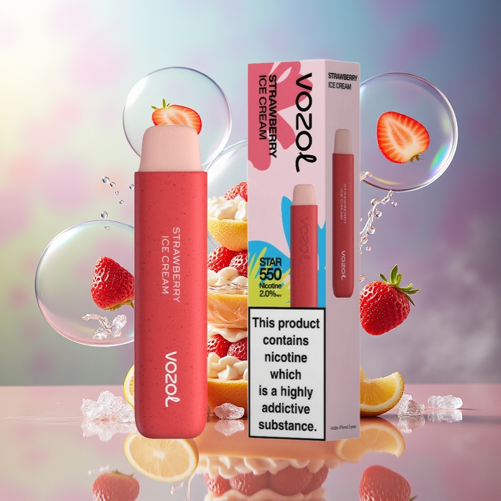 VOZOL STAR 550 Engros Danmark Jordbær Is 2ML & 450mAh