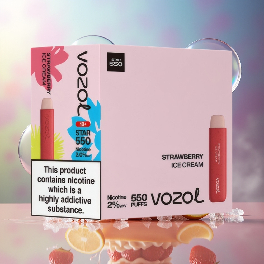 VOZOL STAR 550 Engros Danmark Jordbær Is 2ML & 450mAh