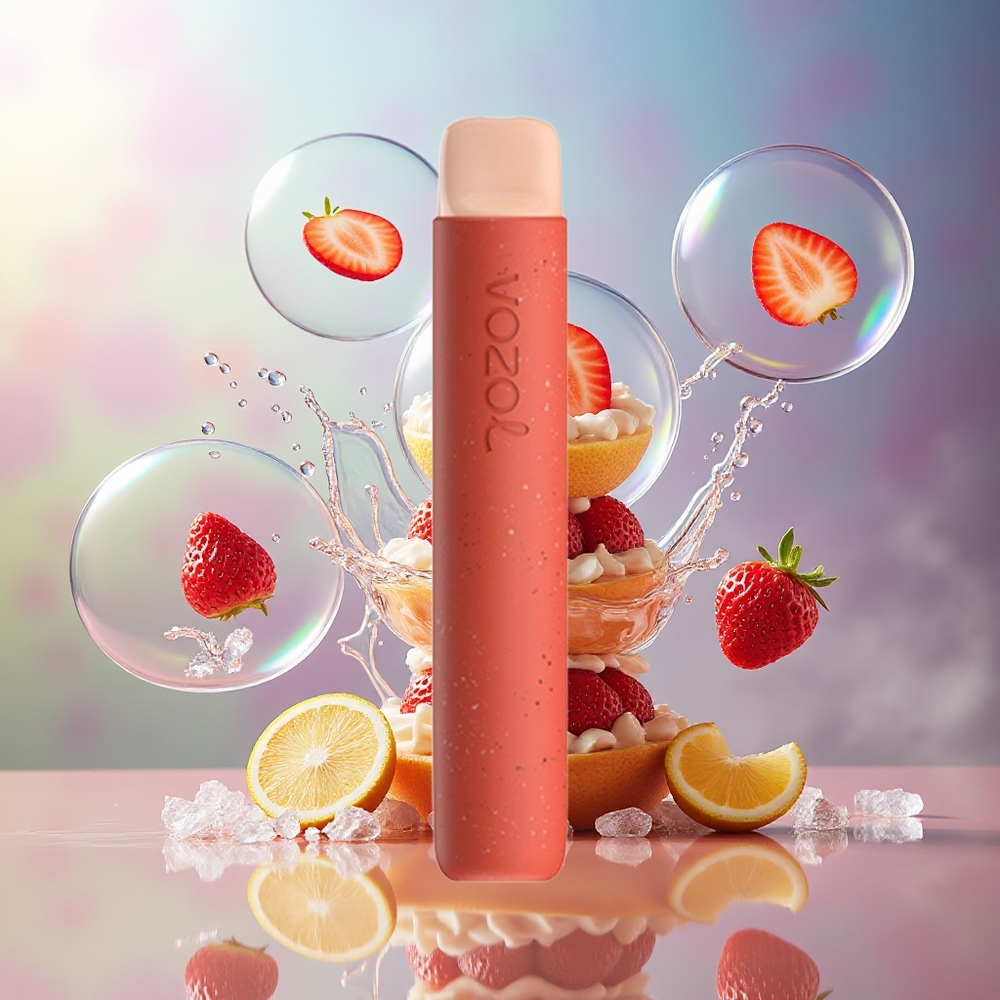 VOZOL STAR 600 Engros Danmark 500mAh Engangsdamp Jordbær Iscreme