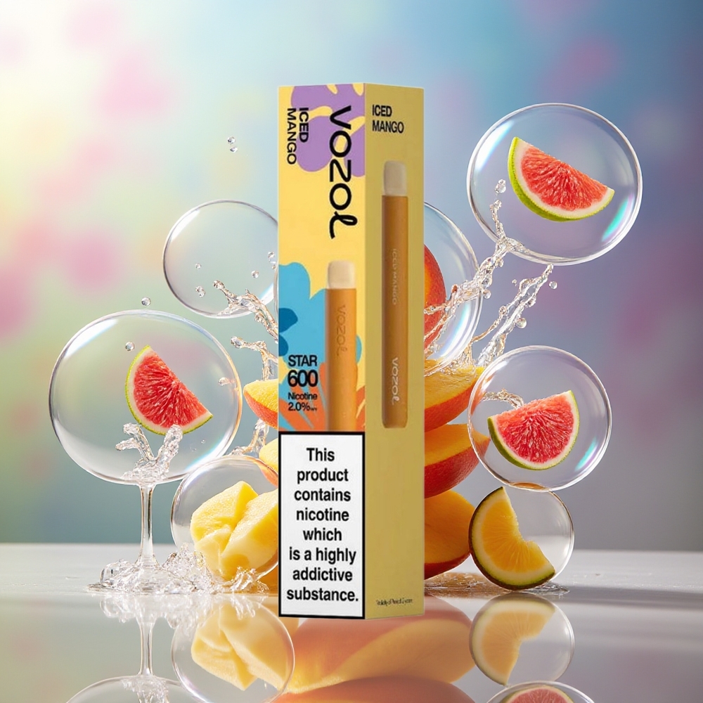 VOZOL STAR 600 Engros Danmark Disposabel Vape Iskold Mango 2ML & 500mAh