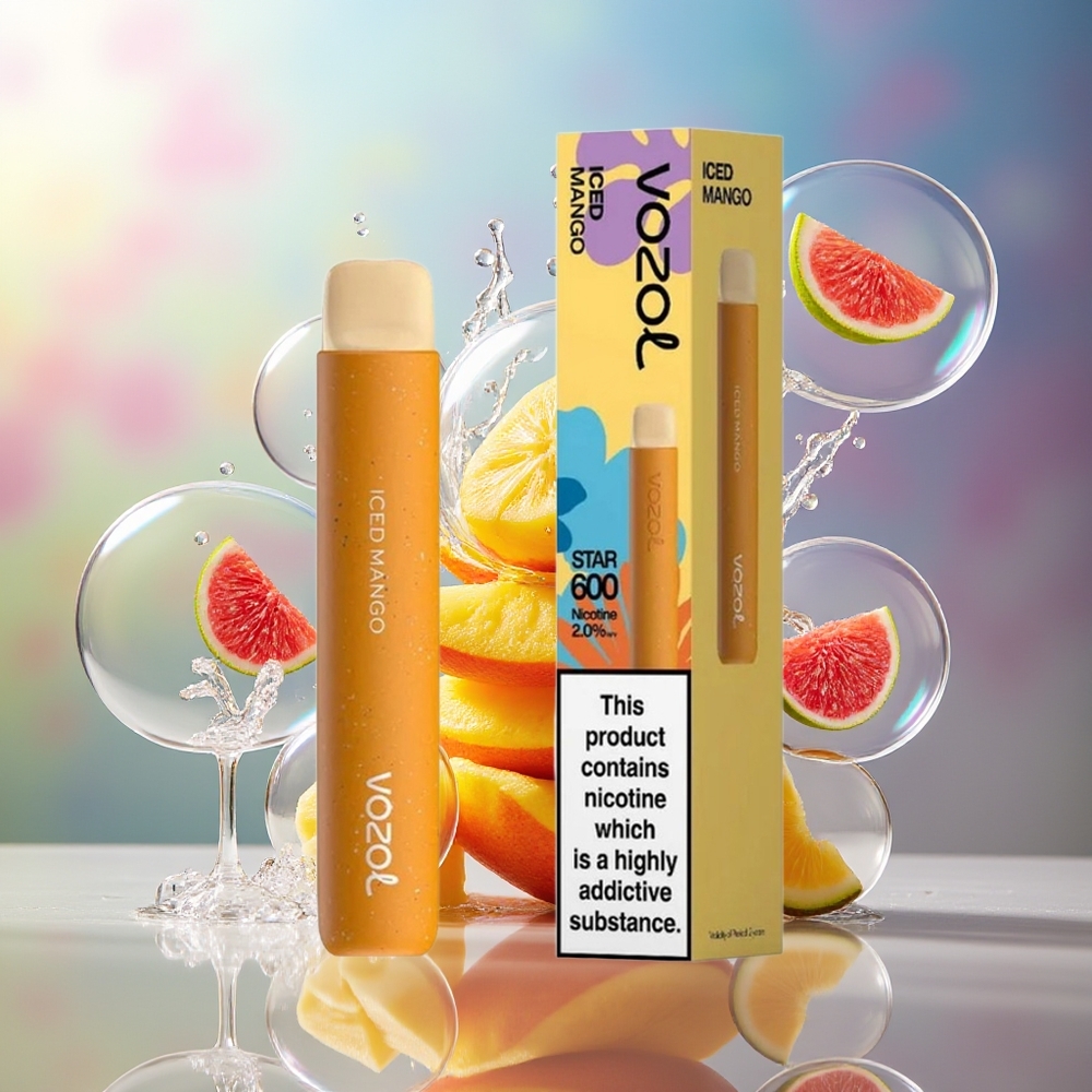 VOZOL STAR 600 Engros Danmark Disposabel Vape Iskold Mango 2ML & 500mAh