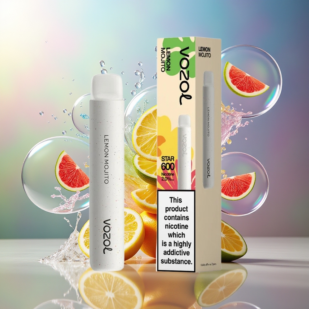 VOZOL STAR 600 Engros Danmark Disposable Citron Mojito 65% PCR Materialer