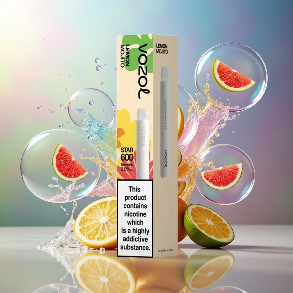 VOZOL STAR 600 Engros Danmark Disposable Citron Mojito 65% PCR Materialer