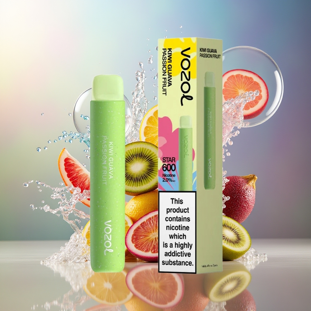 VOZOL STAR 600 Engros Danmark Engangsdamp Kiwi Guava Passionsfrugt 500mAh