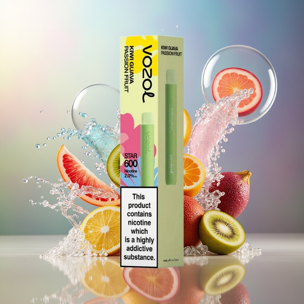 VOZOL STAR 600 Engros Danmark Engangsdamp Kiwi Guava Passionsfrugt 500mAh