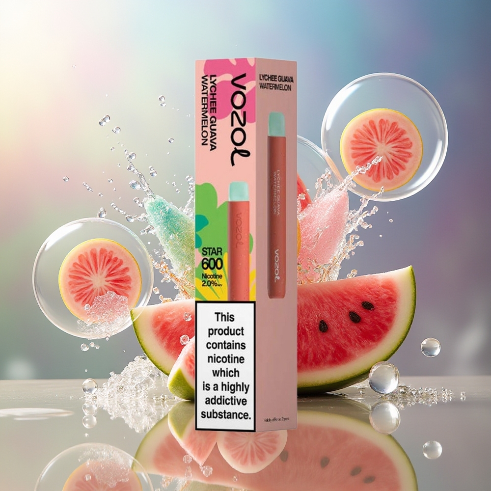 VOZOL STAR 600 Engros Danmark Engangsdamp Litchi Guava Vandmelon 2ML Mesh Coil