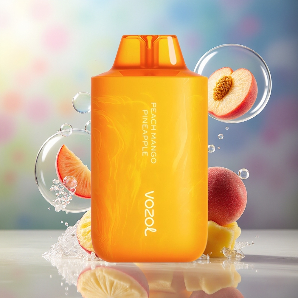 VOZOL STAR 6000/8000 V2 Engros Danmark 65% PCR Fersken Mango Ananas Engangsdamp