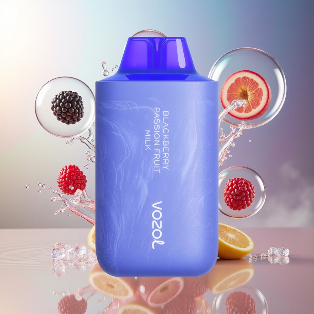 VOZOL STAR 6000/8000 V2 Engros Danmark 65% PCR Materialer Sortbær Passionsfrugt Mælk