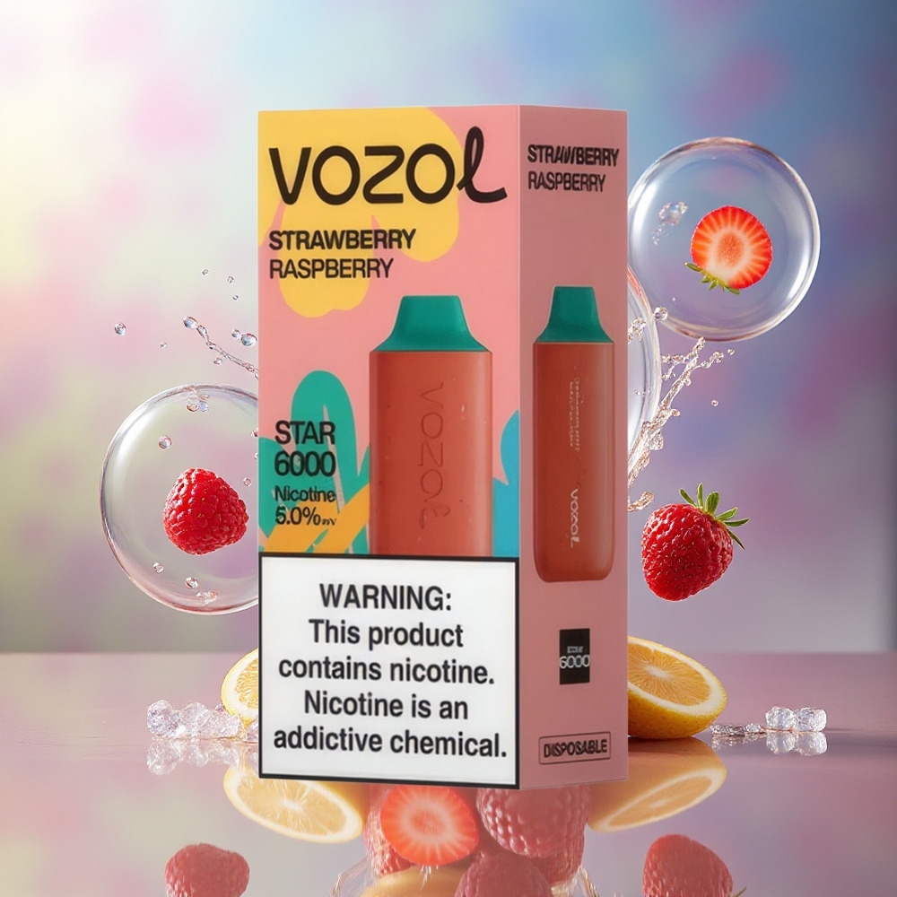 VOZOL STAR 6000 Engros Danmark 14ML Jordbær Hindbær Engros Danmark