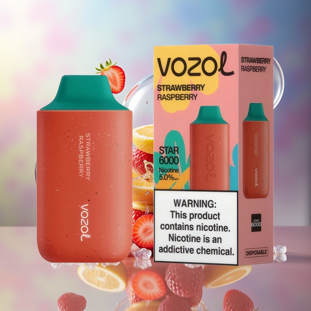 VOZOL STAR 6000 Engros Danmark 14ML Jordbær Hindbær Engros Danmark