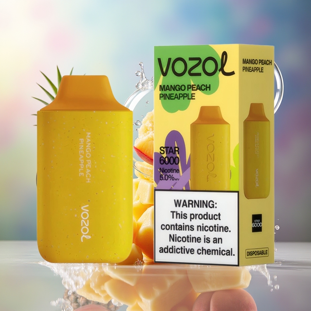 VOZOL STAR 6000 Engros Danmark 14ML Mango Fersken Ananas Engangs Vape