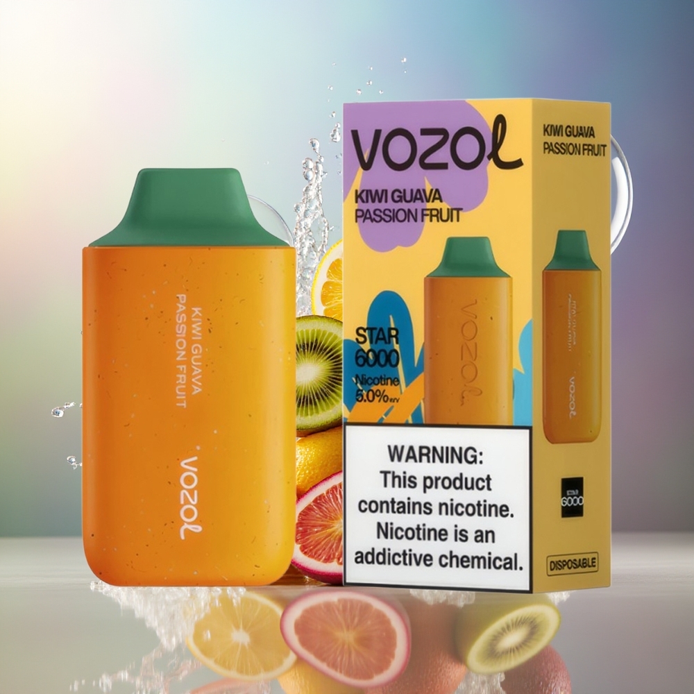 VOZOL STAR 6000 Engros Danmark 6000 Puffs Kivi Gvajava Passionsfrugt