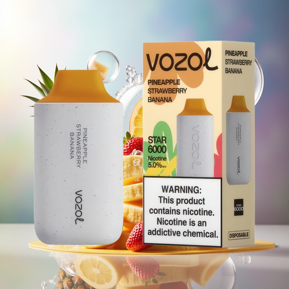 VOZOL STAR 6000 Engros Danmark Ananas Jordbær Banan 14ML