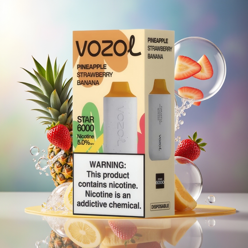 VOZOL STAR 6000 Engros Danmark Ananas Jordbær Banan 14ML