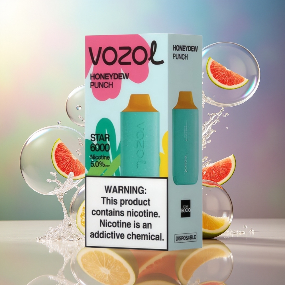 VOZOL STAR 6000 Engros Danmark Engangs E-vape Honningmelon Punch Type-C