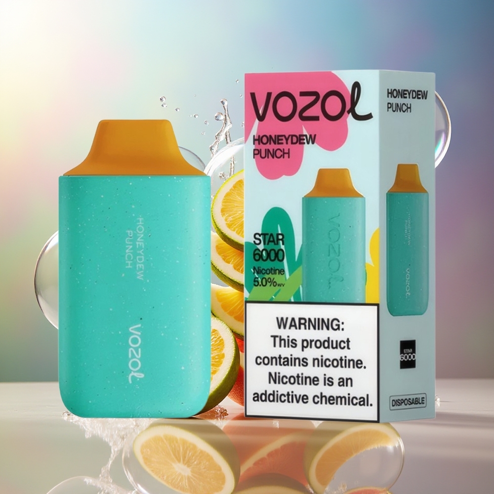 VOZOL STAR 6000 Engros Danmark Engangs E-vape Honningmelon Punch Type-C