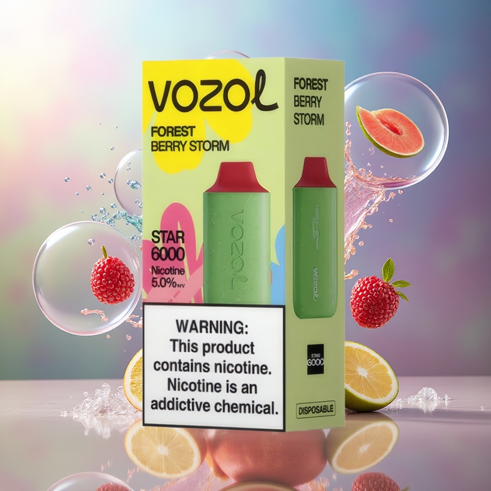 VOZOL STAR 6000 Engros Danmark Engangs Vape Skovbær Storm Type-C Opladning