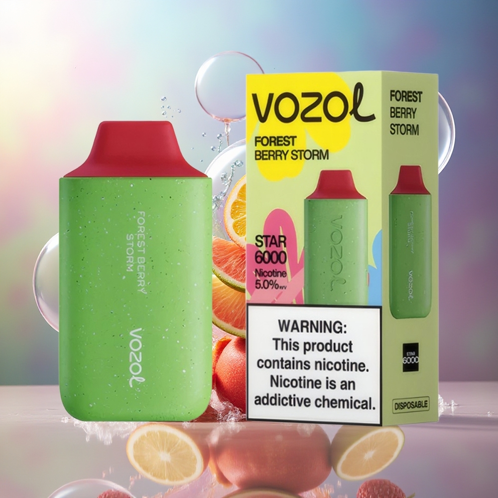 VOZOL STAR 6000 Engros Danmark Engangs Vape Skovbær Storm Type-C Opladning