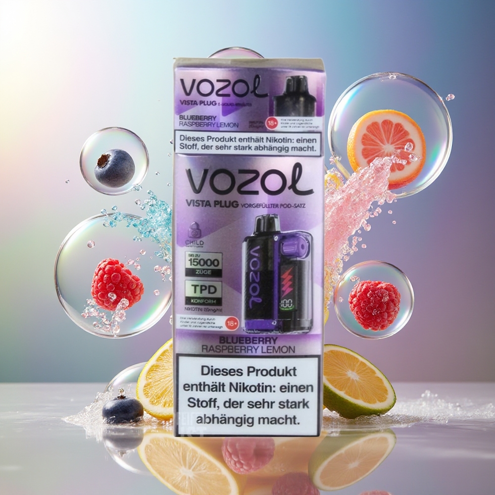 VOZOL VISTA PLUG 6000/10000 Engros Danmark Blåbær Hindbær Citron 360° FlavorFreedom