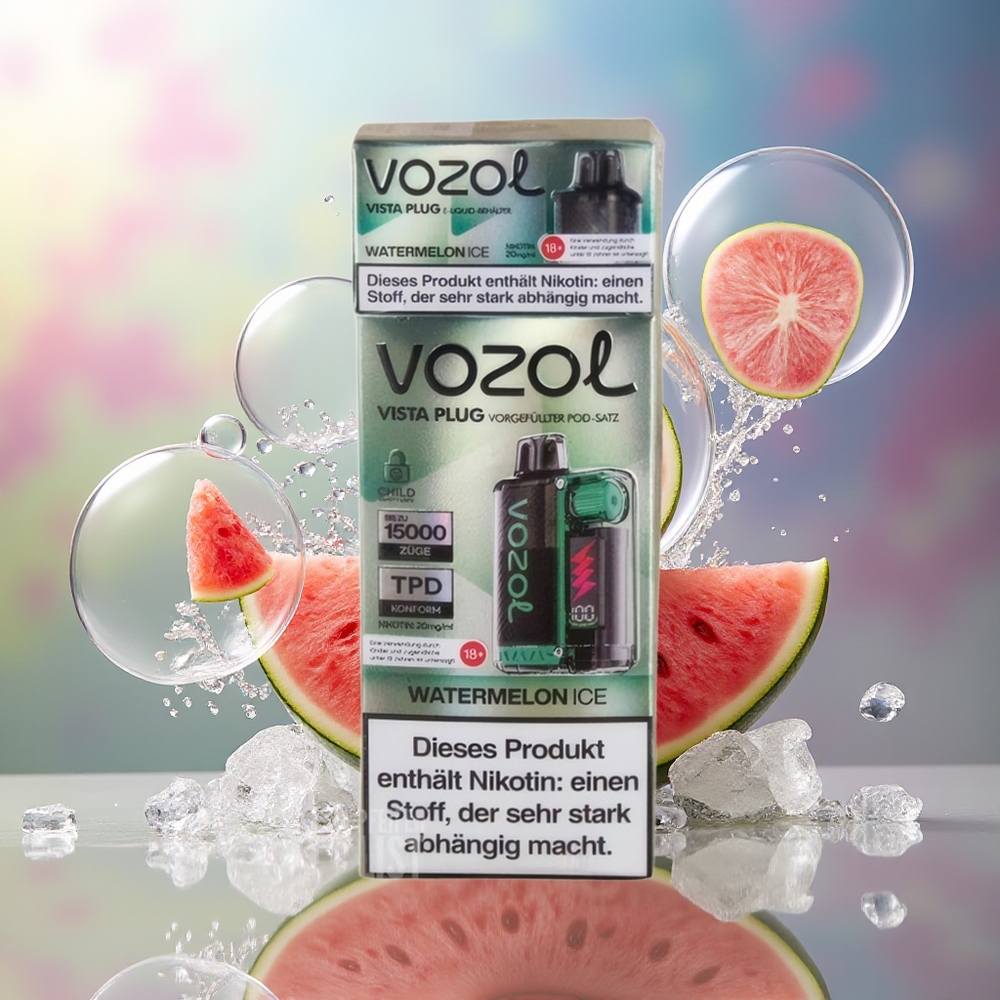 VOZOL VISTA PLUG 6000/10000 Engros Danmark Vandmelon Is 360 Grader Smagsfrihed