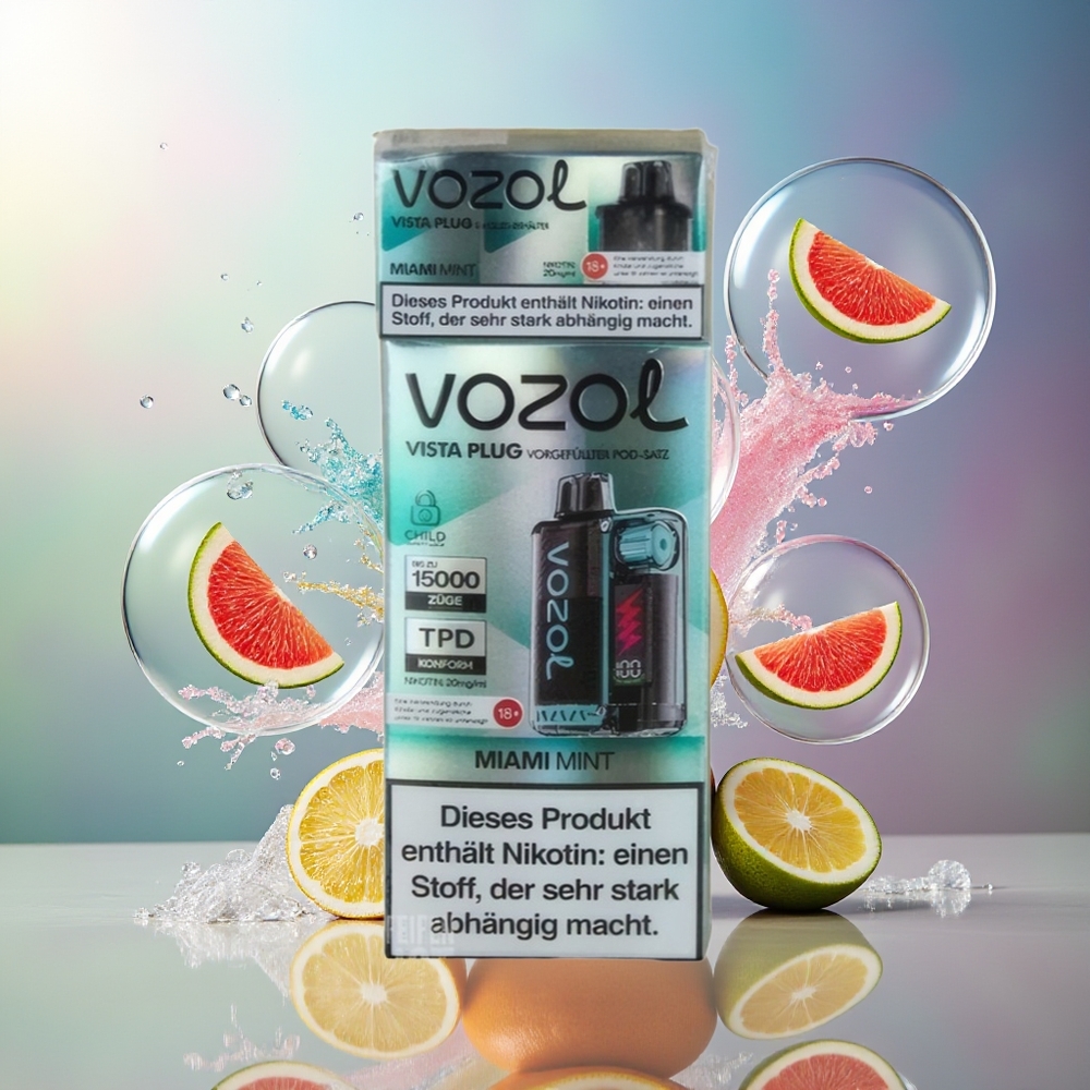 VOZOL VISTA PLUG 6000/10000 Miami Mynte Engros Danmark 4-Level Wattage Control